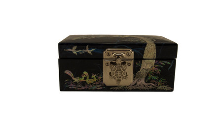 Jewelry box on white background