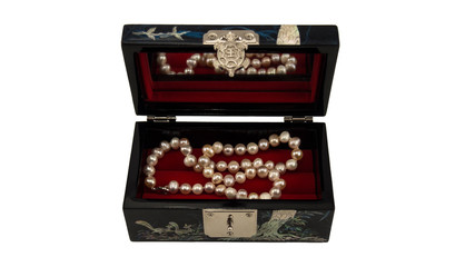 Jewelry box with pearl necklace