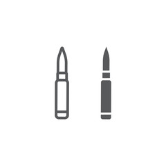 Rocket launcher line and glyph icon, army and military, rifle cartridge sign, vector graphics, a linear pattern on a white background.