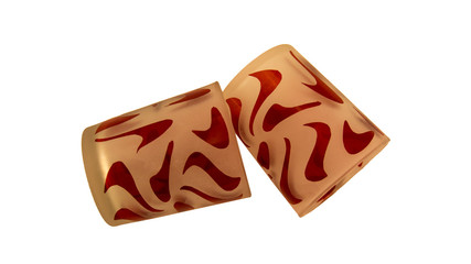 Two glasses on white background