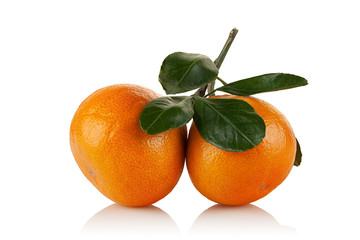 two fresh juicy tangerines