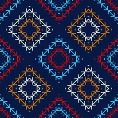 Wallpaper murals Boho style Ethnic boho seamless pattern. Lace. Embroidery on fabric. Patchwork texture. Weaving. Traditional ornament. Tribal pattern. Folk motif. Vector illustration for web design or print.