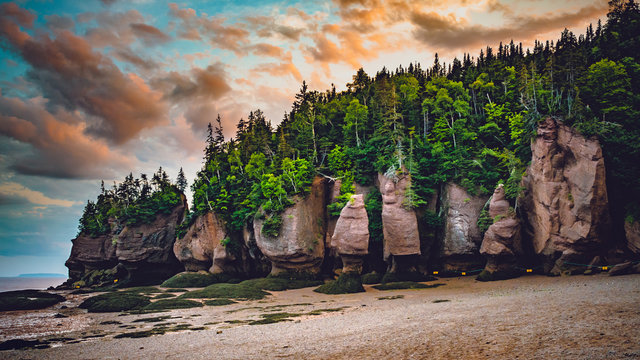 Hopewell Rocks, Río de Chocolate, la Bahía de Fundy, New Brunswick