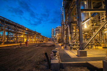 oil and gas processing facilities at the factory __