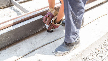Heavy work for a construction worker on the site.