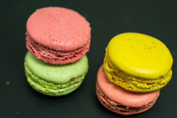 Close-up of a stack of french macarons