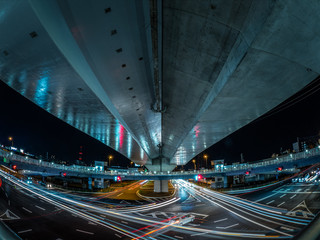  The Traffic with Cars or Vehicles at Night, 夜の交通道路の様子