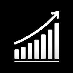 Success business symbol.Growth vector diagram with arrow going up. Vector icon. Editable EPS file.Bar Chart Vector Icon.Vector illustration