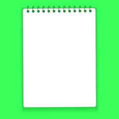 Realistic notebook or notepad with binder. Memo note pad or diary paper page templates. Vector illustration