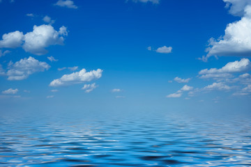 Fototapeta na wymiar Background with seascape under blue sky