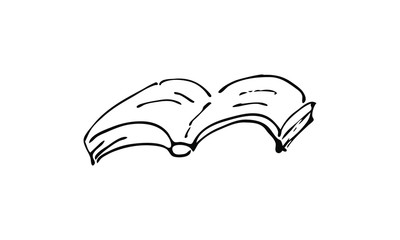 hand drawn book . stylized vintage Doodle art. reading clipart. use as a print, ornament, pattern, postcard