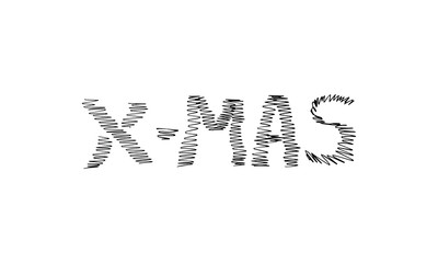 hand-drawn lettering of X-MAS . stylized modern Doodle art. Christmas clipart. use as a print, ornament, pattern, postcard
