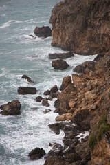 stormy weather and sea waves