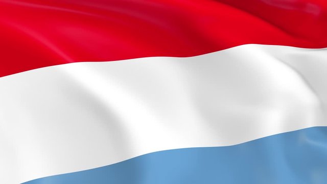 Photo realistic slow motion 4KHD flag of the Luxembourg waving in the wind.  Seamless loop animation with highly detailed fabric texture in 4K resolution.