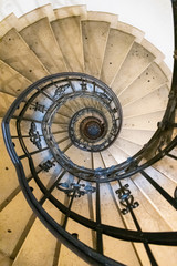 Upside view of spiral stairs
