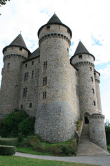 Fototapeta na wymiar medieval castle in lanobre (france)