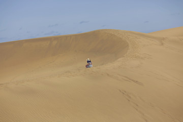 Fototapeta na wymiar Big Sand Dunes in the desert of Canary island