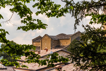 Ancient medieval town of San Leo. Churches and castle that made history. Rimini, Italy