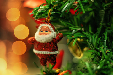 Santa Claus miniature on Christmas tree