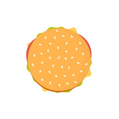 Burger icon flat style simple design