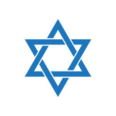 Israel David star sign flat style