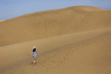 Big Sand Dunes in the desert of Canary island