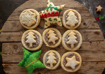 homemade tasty christmas cookies with chestnut filling