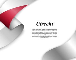 Waving ribbon with flag of utrecht