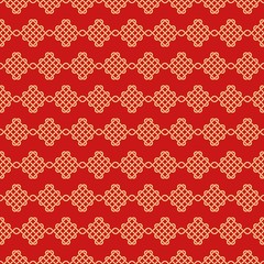 Chinese Traditional seamless pattern with Chinese knot. Vector illustration