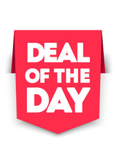 Vector Illustration Deal Of The Day Vertical Ribbon Bookmark Tag For Sales. Modern Promotion Web Element.