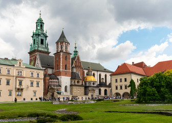 Fototapeta na wymiar Krakow, Poland/Europe; 10/07/2019: Wawel Cathedral in Wawel Hill, next to Wawel Royal Palace, Krakow