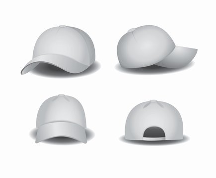 hat, baseball cap white blank mockup template editable vector design
