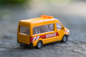 miniature service car concept background