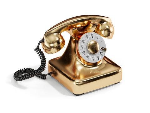 Gold old-fashioned phone