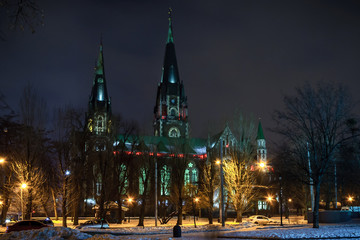 Fototapeta na wymiar Church in the night