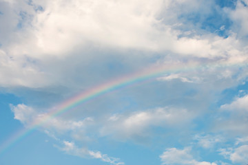 Fototapeta na wymiar The clear rainbow in the sky.
