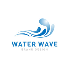 Water wave ocean logo isolated design concept on white background