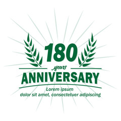 Obraz premium 180 years logo design. One hundred eighty years anniversary vector and illustration.