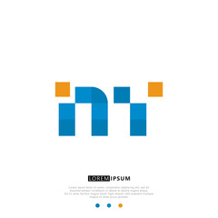 NY N Y Logo Monogram with Blue and yellow Colors. modern letter logo design