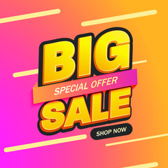 Big Sale banner, special offer advertising banner template