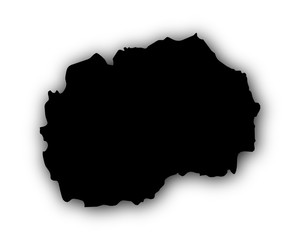 Karte von Mazedonien mit Schatten