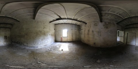 Naklejka premium Abandoned building indoors HDRI Panorama