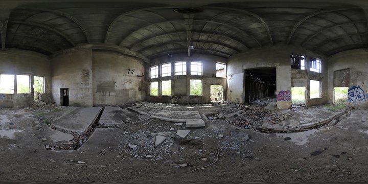 Abandoned building indoors HDRI Panorama