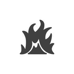 Bonfire flame vector icon. Hot flaming filled flat sign for mobile concept and web design. Fire flame glyph icon. Symbol, logo illustration. Vector graphics