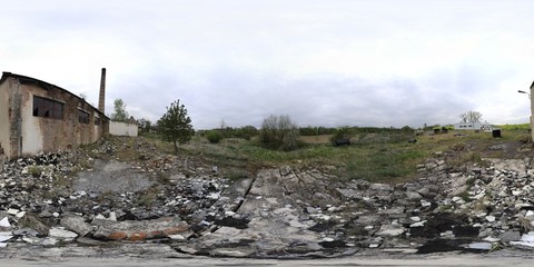 Fototapeta na wymiar Spring in Rural Area 360 Panorama