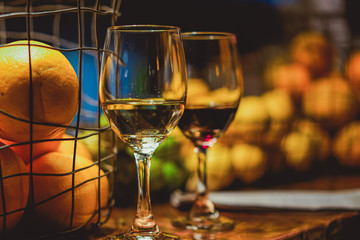 two wineglasses