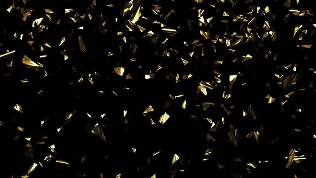4k Video Animation Metallic Confetti, ProRes with Alpha Channel
