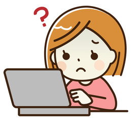 パソコンを操作する女性