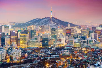 Poster Im Rahmen Stadtbild von Seoul, Südkorea © SeanPavonePhoto