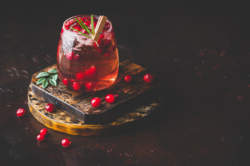 Cranberry cocktail in glasses